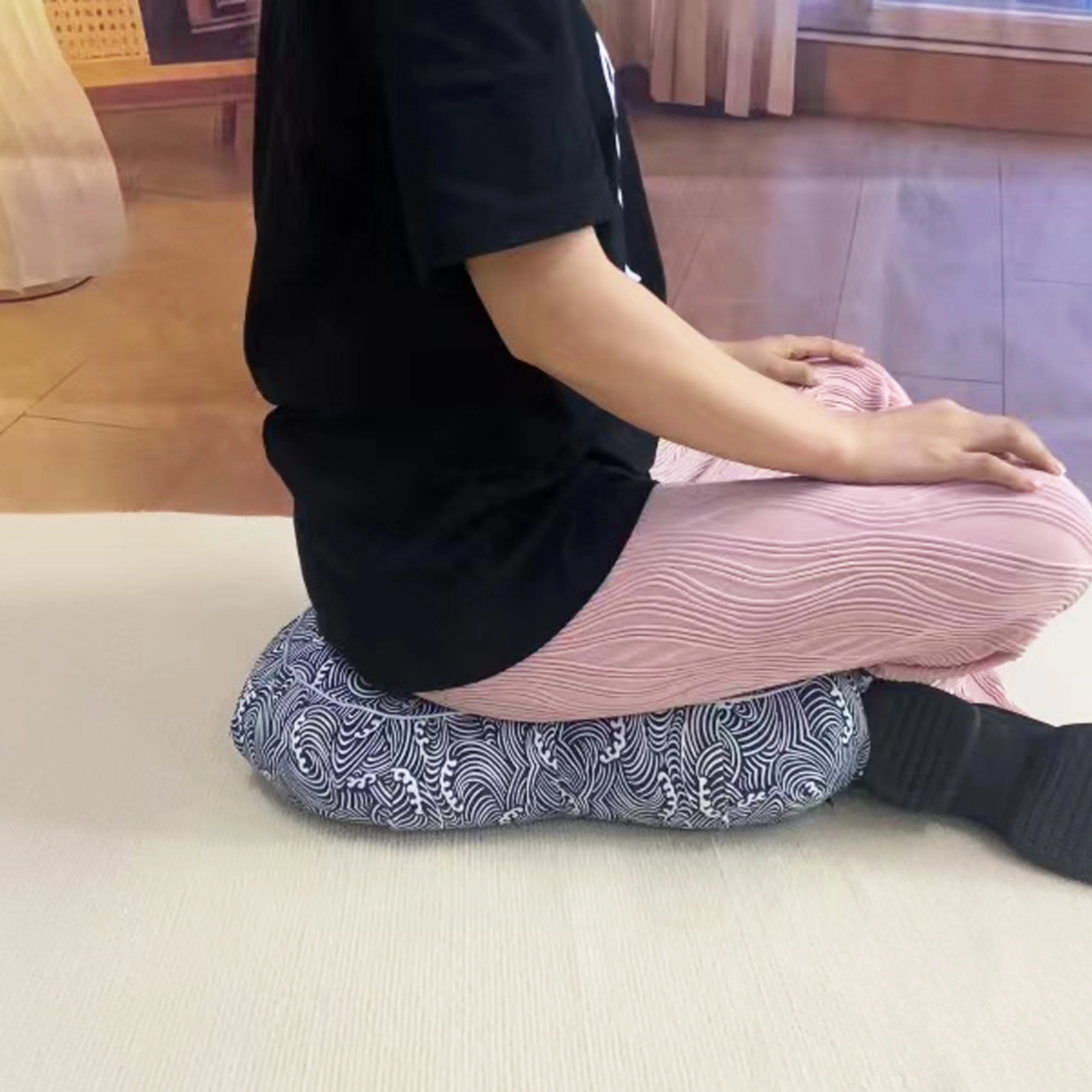 large floor cushion seating Meditation  Cushion  cover With Buckwheat Filling