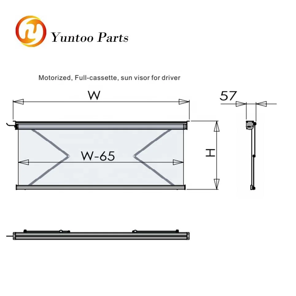 hot selling manual curtain motorized semi-cassette sun visor for driver