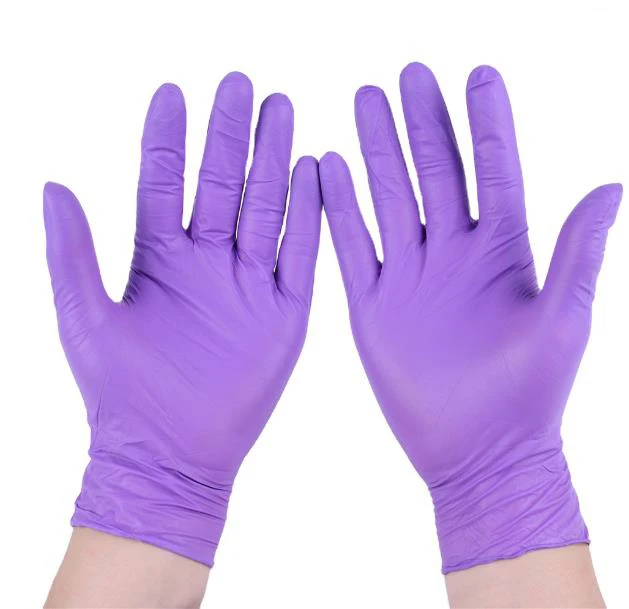 Wholesale Strong Purple Powder Free Nitrile Gloves Cheap Disposable Food Grade Nitrile Gloves