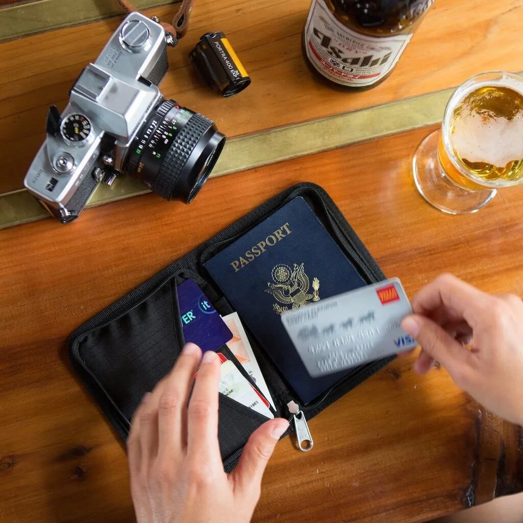 RFID blocking passport holder travel wallet document security bags