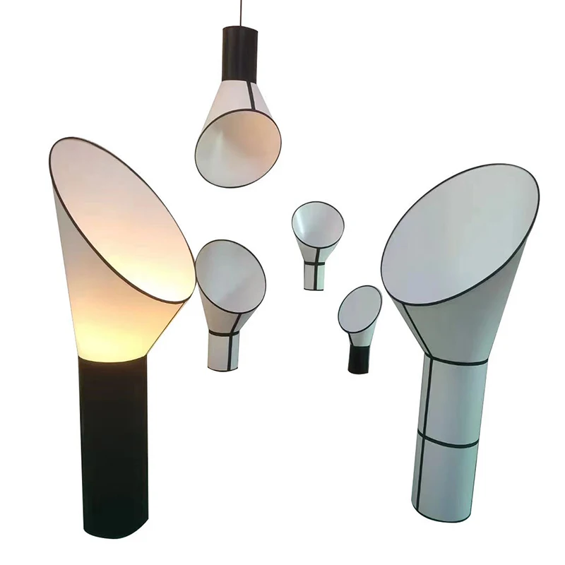 Post-Modern Simple Fabric Lampshade Chandelier 220V Warm White Switch Bedside Hotel Staircase Restaurant Use-Available Small