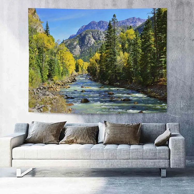 wholesale custom woven french peach skin velvet tapestry for homedecorative