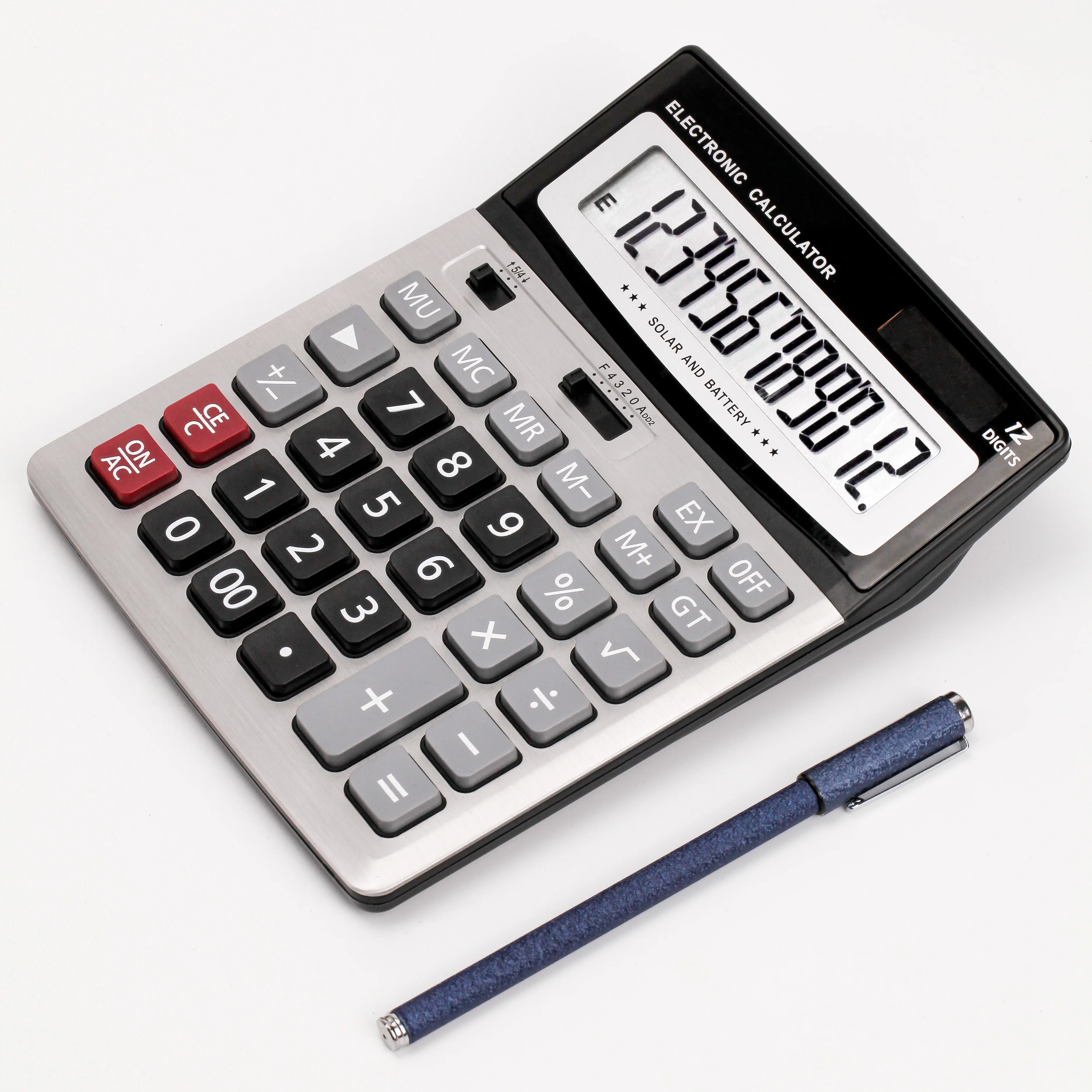 12 Digit Double Power Office Special Cheap Dual Power Solar Custom Cute Calculator Student Large Electronic Dual Calculator