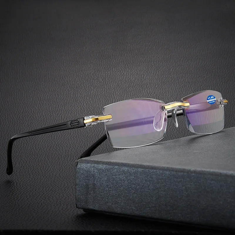 
hot selling Rimless Presbyopia Anti Blue Light Eyeglasses New Reading Glasses for Parents The Elderly Reading glasses 