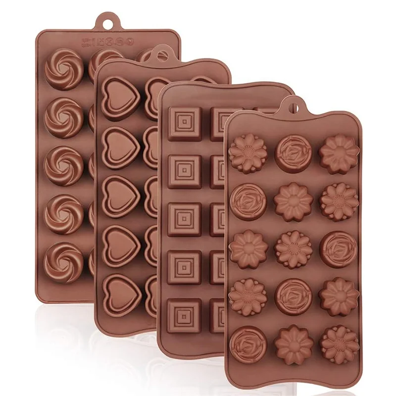 New Silicone Chocolate Mold Baking Tools Non-stick Cake Candy 3d Molds Diy
