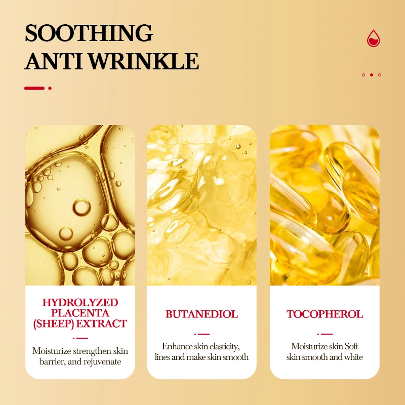 Korean Private Labels SADOER Boson Placenta Anti Wrinkle Facial Essence Serum Firming Moisturizing Lifting Face Skin Care