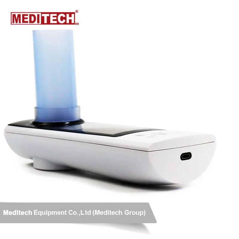 Color Display Spirometer for Lung Function Check Portable Medical Machine with PC Software and USB for Data Transfer
