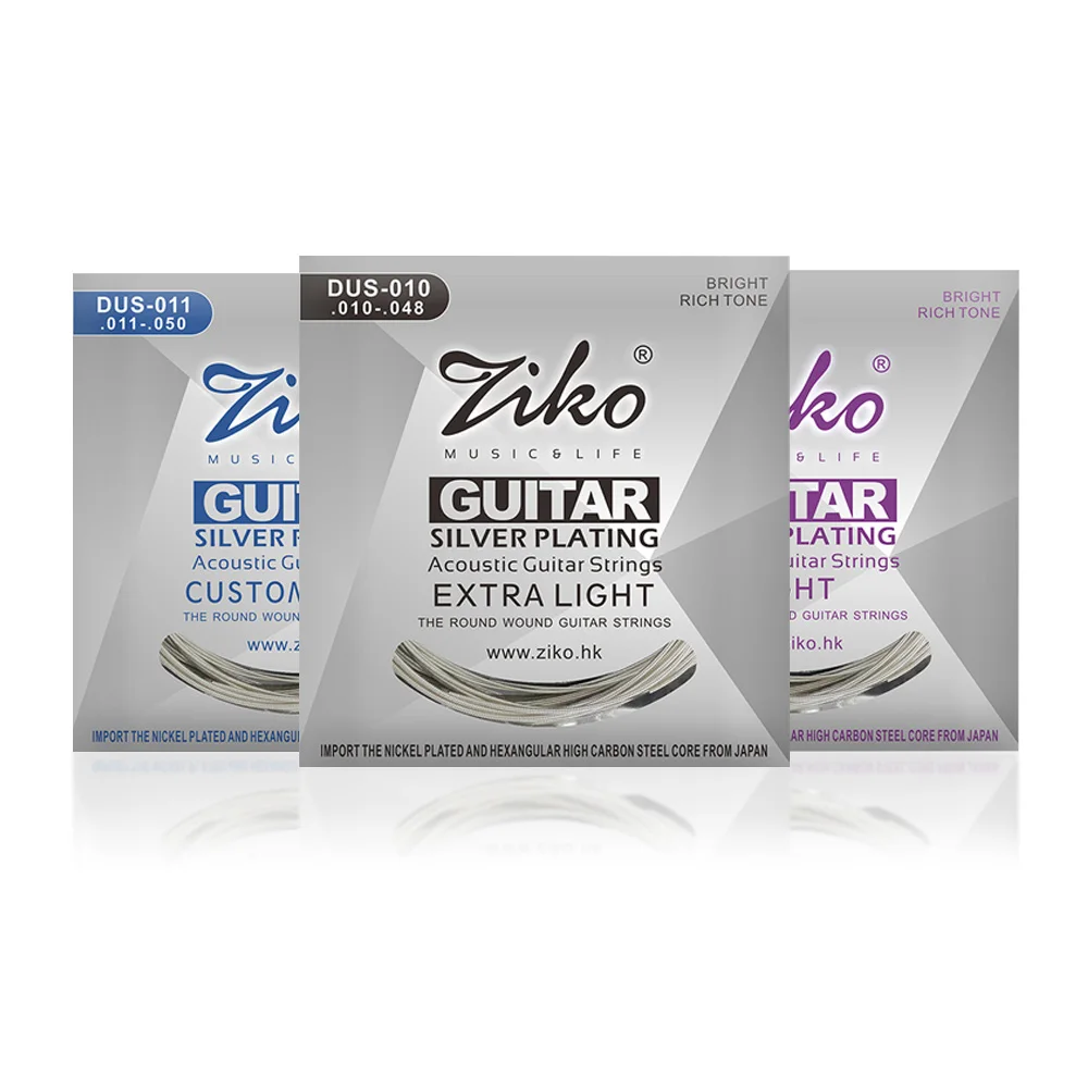 High Quality Factory Acoustic Folk Guitar Strings Set Stainless Steel Wire Steel Core Silver-plated Beginner Best Seller
