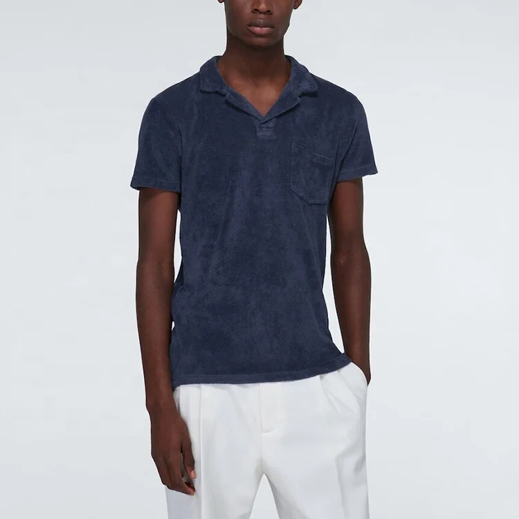 OEM golf Polo t-shirt men Casual tailored fit Collared Polo Terry Toweling Cotton Polo ShirtS for Men