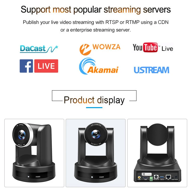 10X optical zoom cmos sensor 2.08MP USB 1080P HD ip network PTZ video confer camera for conference room