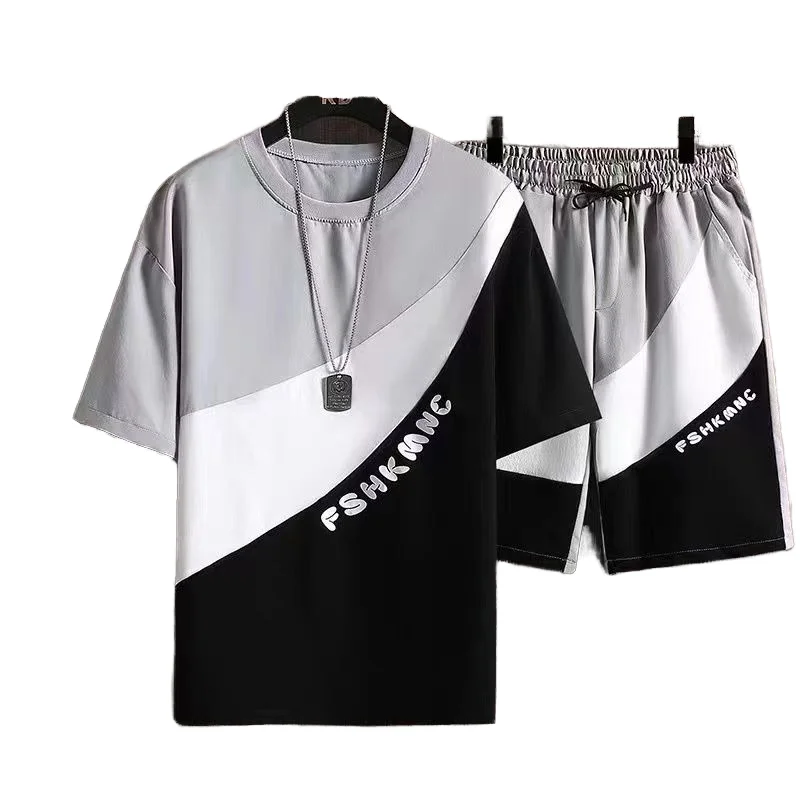 Direct Delivery In Stock Summer Tracksuit Sets Short Sleeve T-shirt Shorts Set Casual Sports Suit For Men