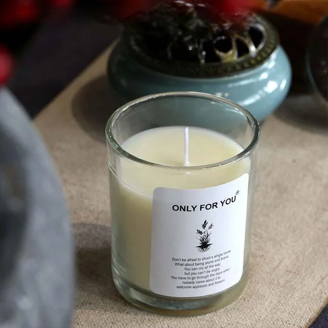 Оптовая продажа натуральные прозрачные круглые банки ручной работы фитиль из базилика хлопка растительный воск праздничные ароматические свечи с