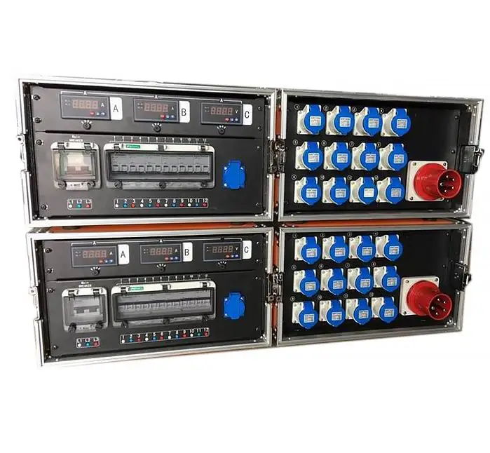 Outdoor use small power distribution box 16 amp distribution box with 32 amp power input and 16A 3pin connectors output