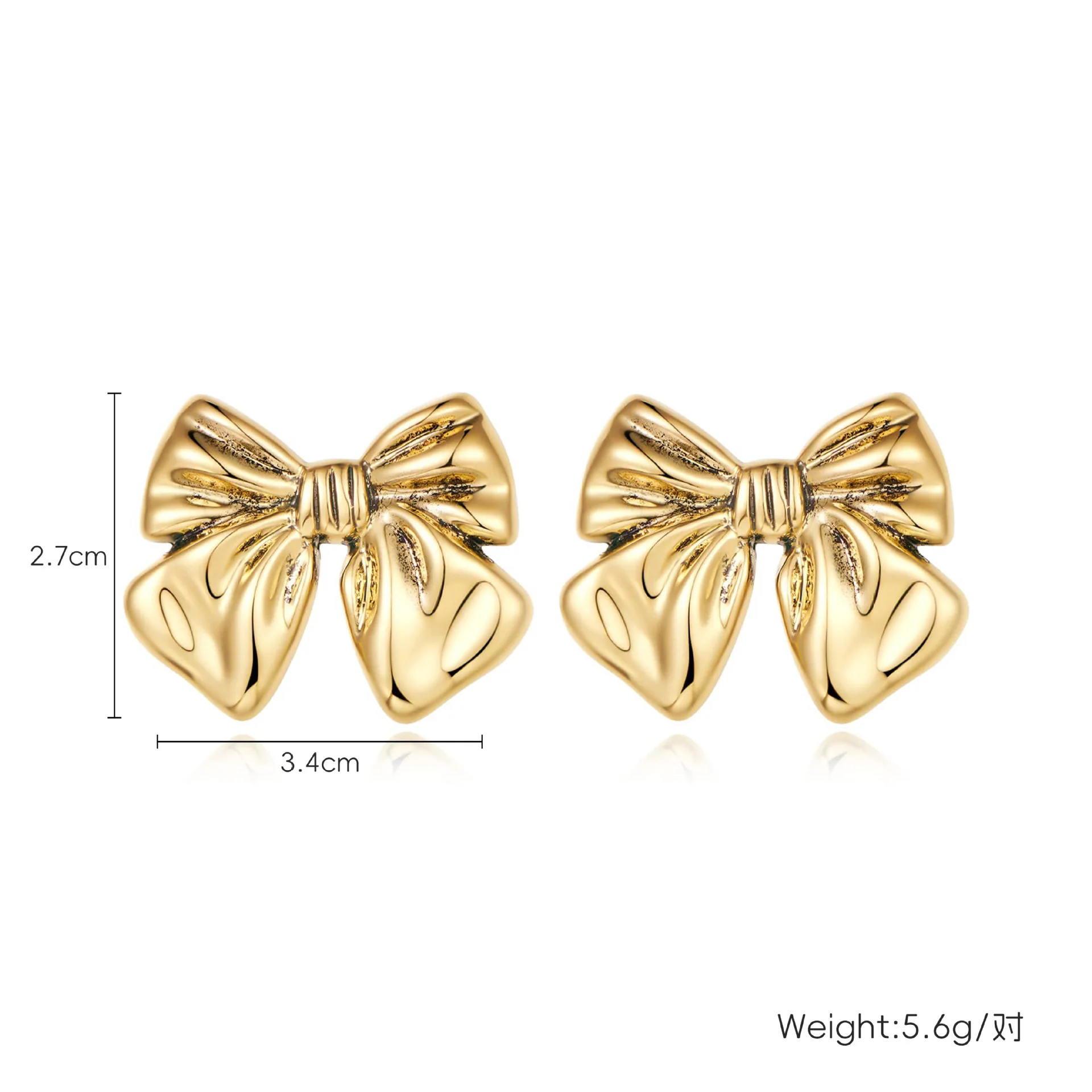 Custom Korean White Gold Plated Chunky Big Heart Shape Long Tassel Two Tone Brass Bow Stud Earrings Charm Dangle Earring Women