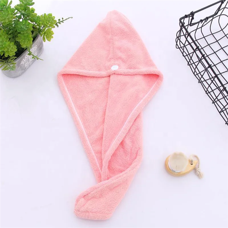 Wholesale Custom Premium coral fleece/coral velvet Microfiber Hair Dry Drying Turban Wrap Towel