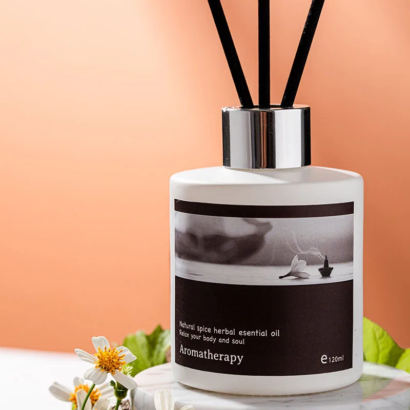 Luxury 120ml Reed Diffuser Air Freshener Scented Oil Perfume Home Decoration Glass Bottle with Wedding Occasion Gift Set