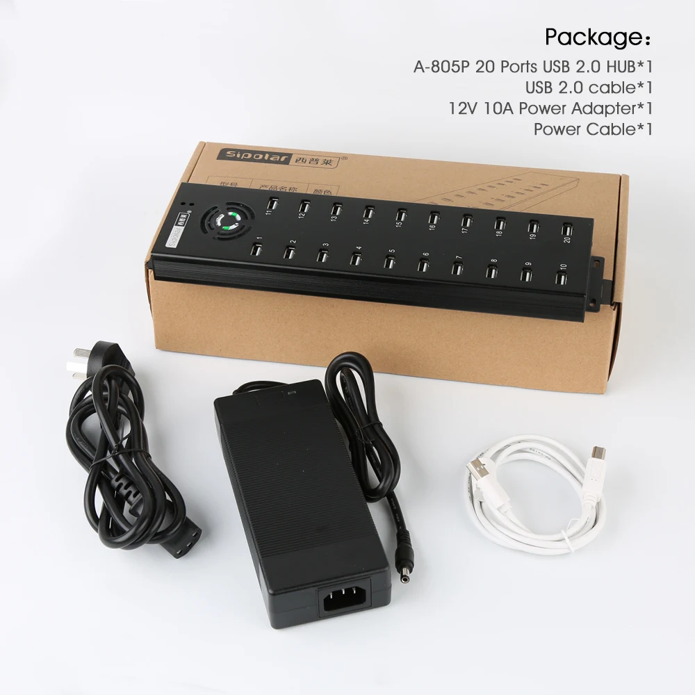 full speed mount desk  tablet charging sipolar a-805P 20port high powered usb 2.0 powered hub