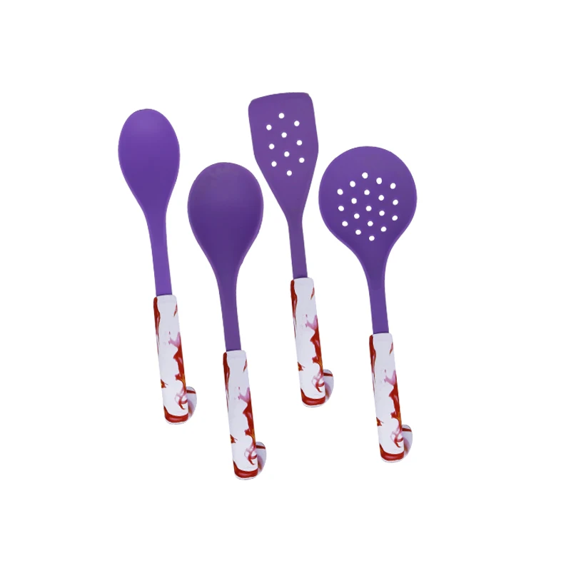 Nordic Luxury Kitchenware 4 Pcs Purple Kitchen Utensil Hook Handle Kitchen Accessories