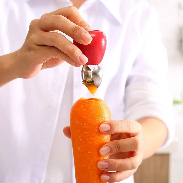 Kitchen Gadgets Red Small Fruit Tools Strawberry Tomato Carrot Leaf Stem Remover Corer Huller Separator