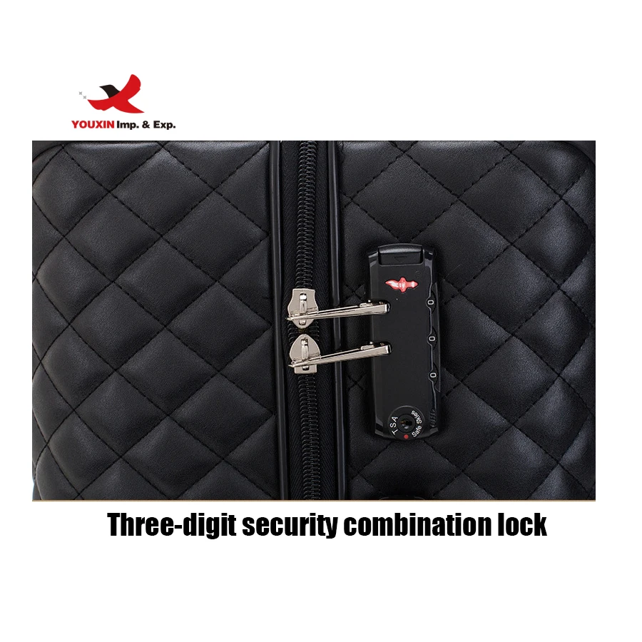 Wholesale Luxury designer custom logo print trolley pu leather travelling bags sets travel suitcases luggage