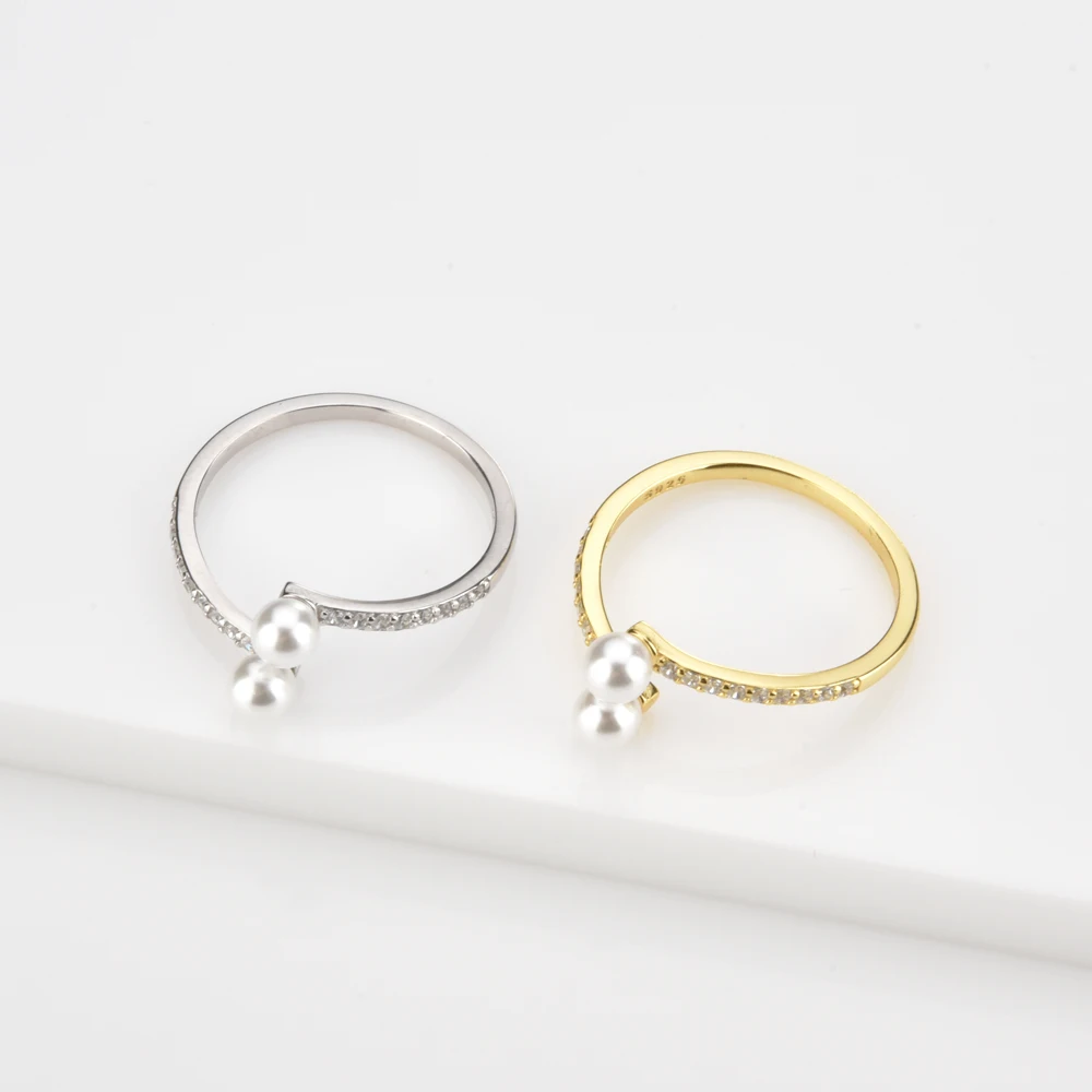 FUAMAY S925 Freshwater Pearl Bar Earrings Necklaces Rings Wedding Jewelry Sets 18k Gold Plated