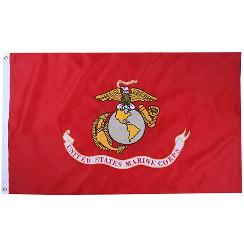 Двухслойный Вышитый Флаг морской пехоты США USMC водонепроницаемая защита от солнца 90*150 см
