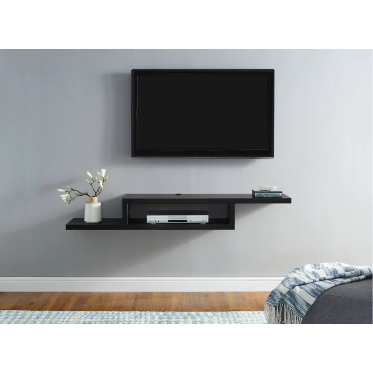 Wall Mounted Tv Table Console Wood Multimedia Storage Shelf for Living Room, Tv Unit With Open Storage Shelves