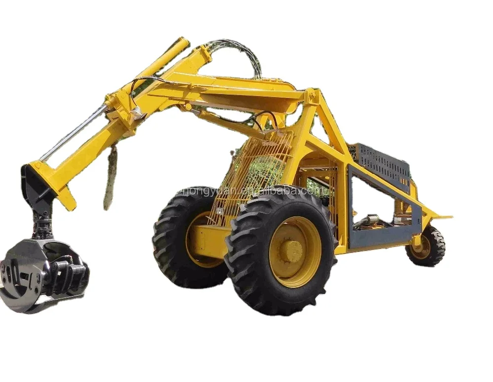 Hydraulic Wood Sugarcane Loader for Sale Sugar Cane Grabber Loader 3 wheels logger tri wheels price
