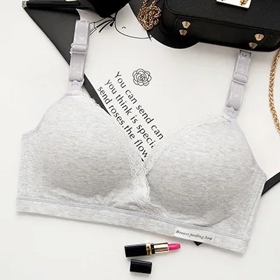 Nursing Bra Without Steel Ring Lace Thin Comfortable Maternity Underwear Plus Size Front Button Breastfeeding Bra