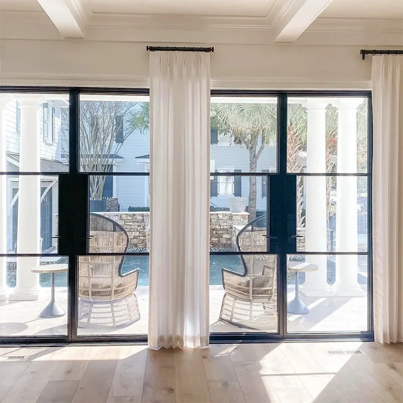 Custom Double Steel Framed Glass Doors French Interior Doors with Glass