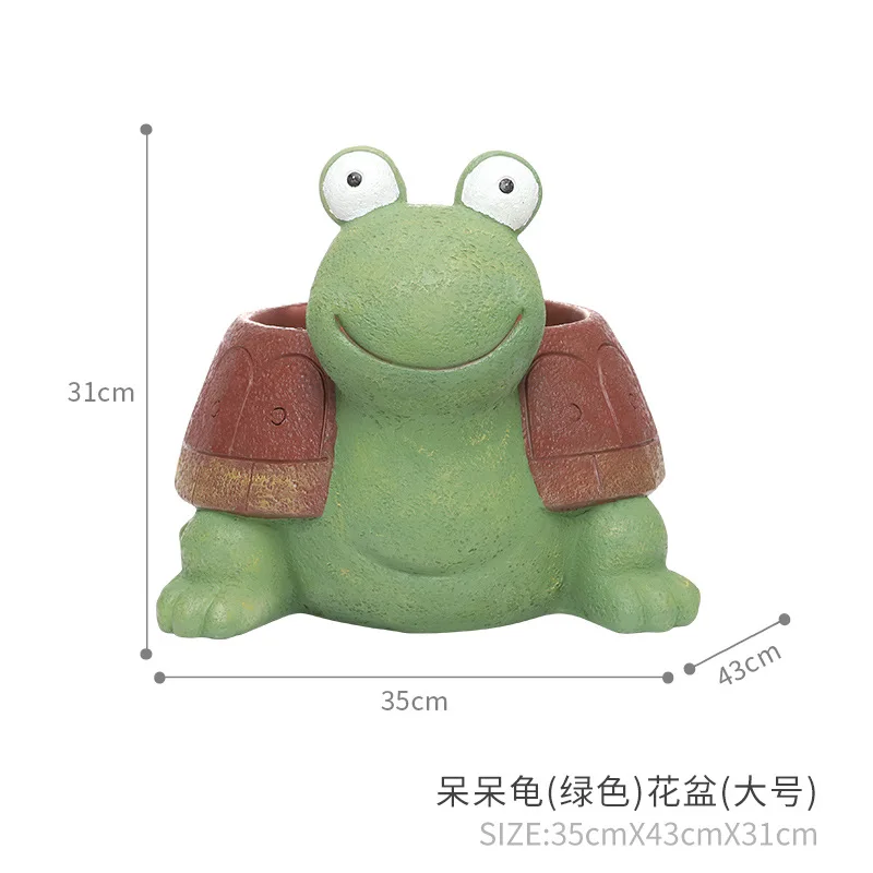 
Cartoon animal turtle potted green plants succulent resin big flower pot decoration garden ornaments 