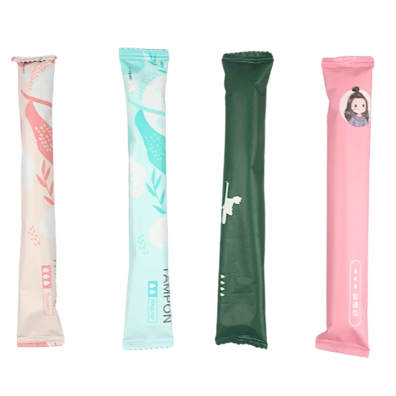 Custom eco-friendly sanitary vaginal wholesale plastic applicator organic tampons for women