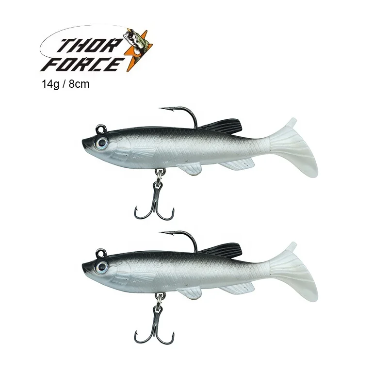 THOR FORCE New Artificial Artificial Soft  Bait PVC TPR  Soft Fishing Lure 9cm 14g Fishing Soft Bait with T Tail for pesca Pesca
