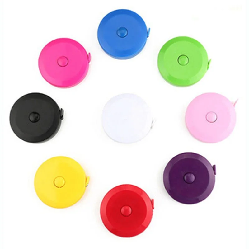 Cheap Promotional Custom Your Logo  1.5m mini round retractable colorful Plastic Tape Measure
