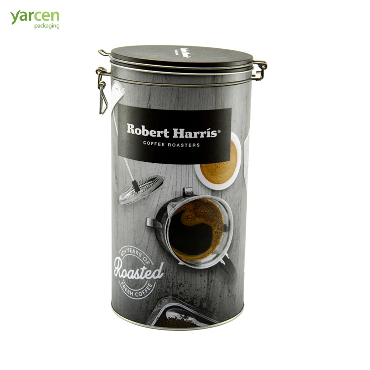 Customized Metal Tin Round  Gloss Finish Coffee Beans Powder Illy Coffee Tin Can Packaging