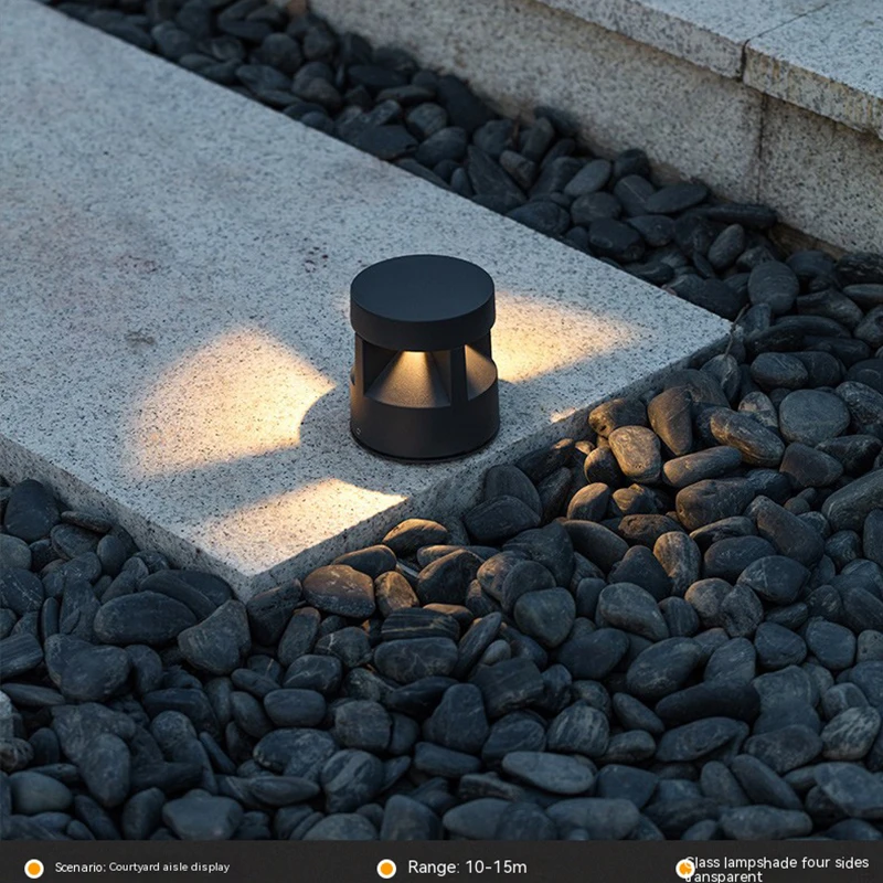 Modern LED Pillar Lights Outdoor Waterproof Column Lights Aluminum Exterior Gate LED Lamp