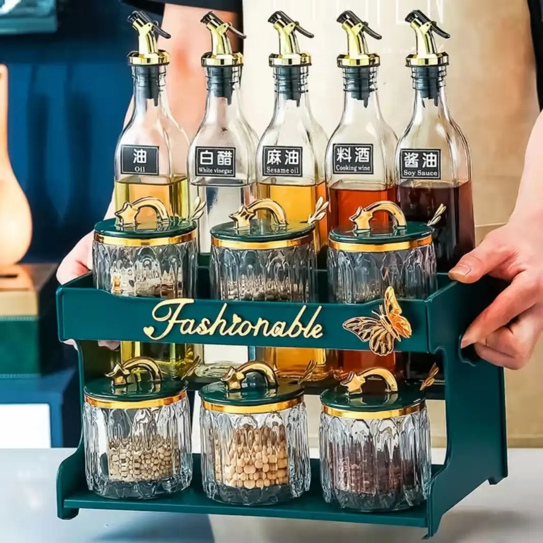 Creative kitchen seasoning box seasoning jar household knife rest combination