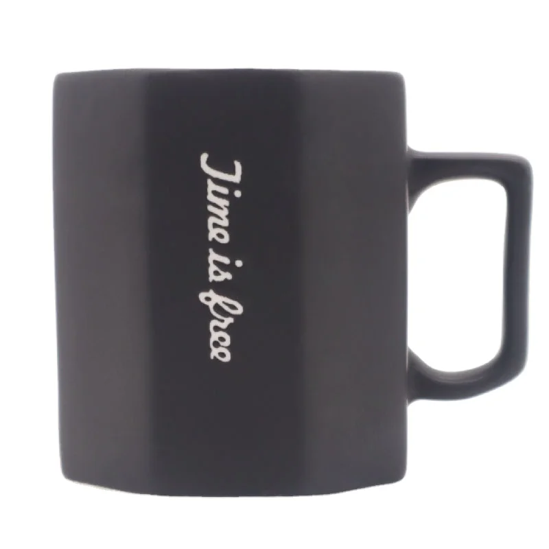 2020 простая керамическая чашка, алмазная кружка в скандинавском стиле, креативная восьмиугольная кофейная чашка с крышкой и ложкой, Подарочная чашка, оптовая продажа