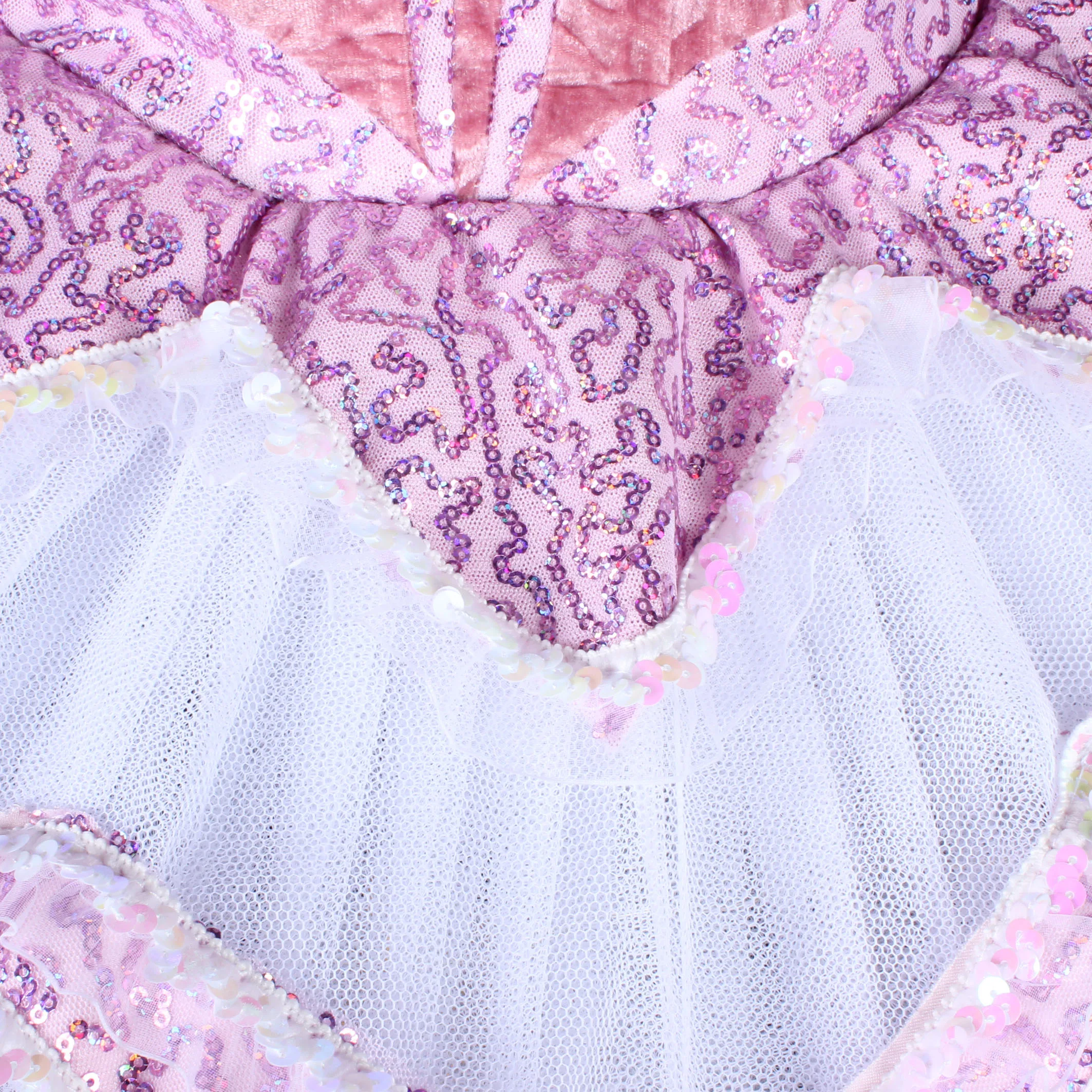 Swan Lake Ballet Dress pink sequin Fluffy stage performance Dance Costume long sleeve mesh Tutu Dresses Training Dancewear