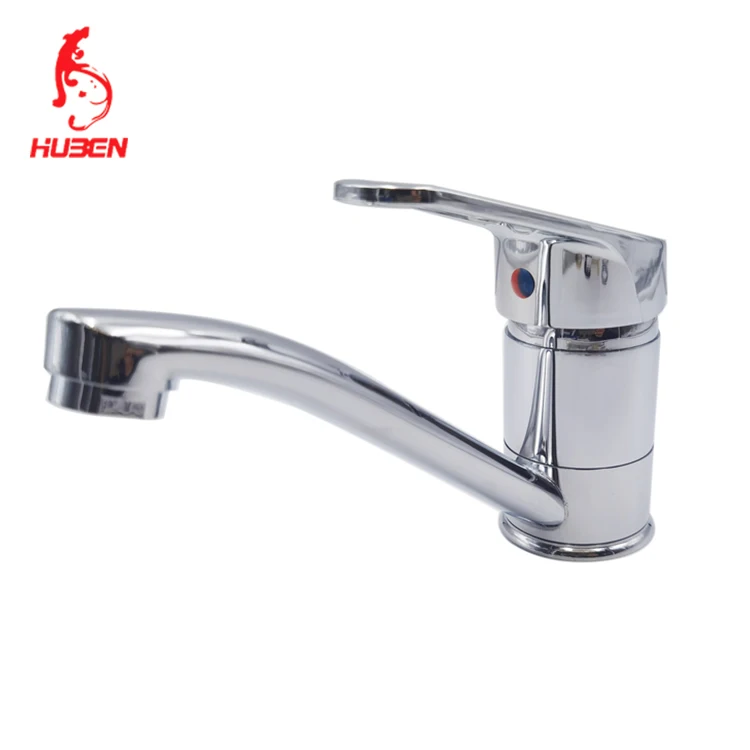High Quality Zinc Chrome Single Lever Hot Cold Water Kitchen Faucet Taps Mixer Ceramic CLASSIC Sliver Modern Polished 2 Years