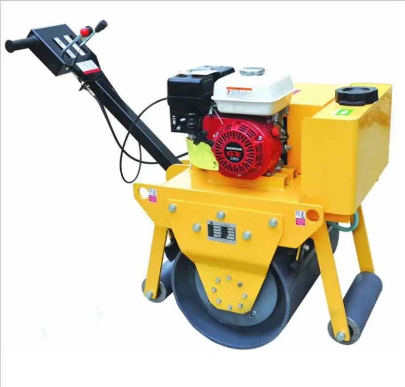 Walk behind manual single drum road roller compactor mini vibratory soil compaction machine for sale