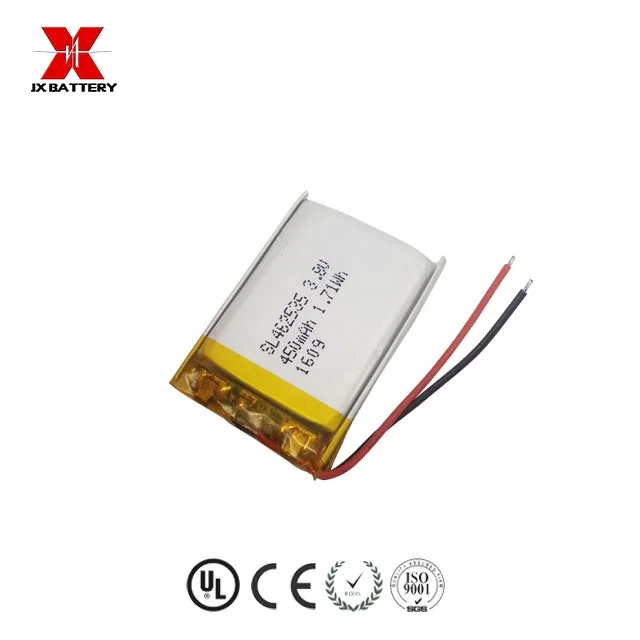 small rechargeable 3.8v lithium ion lipo battery 462535 450mAh
