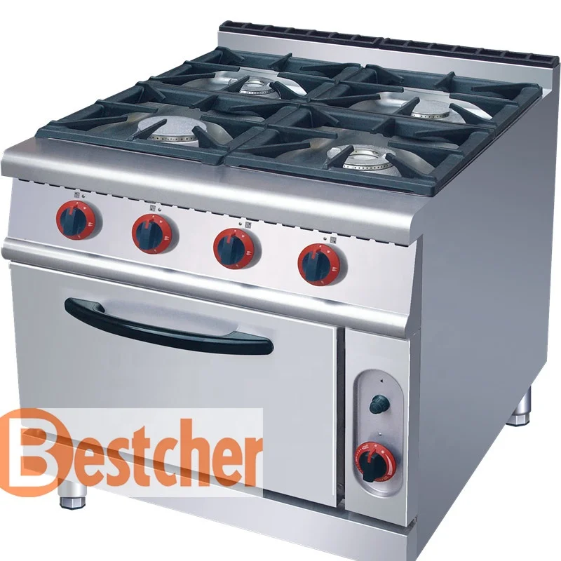 
 Bestcher буфетно-кухонное оборудование 4-горелка газовая плита с электрической духовкой в европейском стиле горелки, сертификат Европейского соответствия, сертификат независимого Испытательного и сертификационного EC (ROHS) по запрещению применения опас