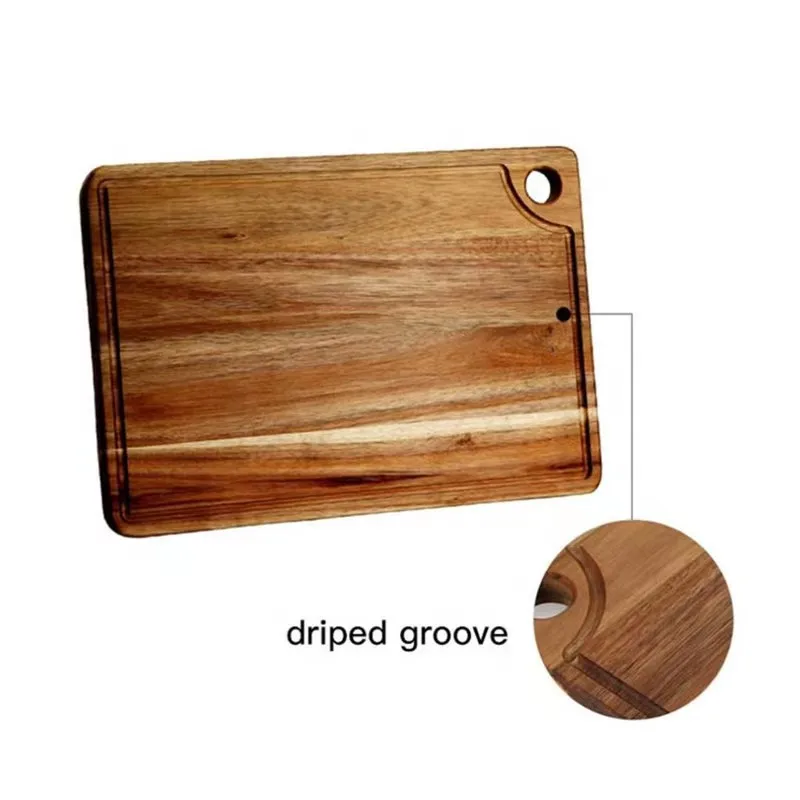 Wholesale Factory Fruit Vegetable Board Custom Acacia Wood Charcuterie Board Cheese Tray with Driped groove
