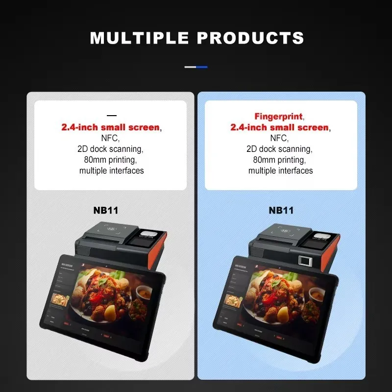 TOTALPOS Latest 11-inch Softpos Desktop Food Order Pos Touch Screen Pos Android 13 Printer Tablet Pos Machine