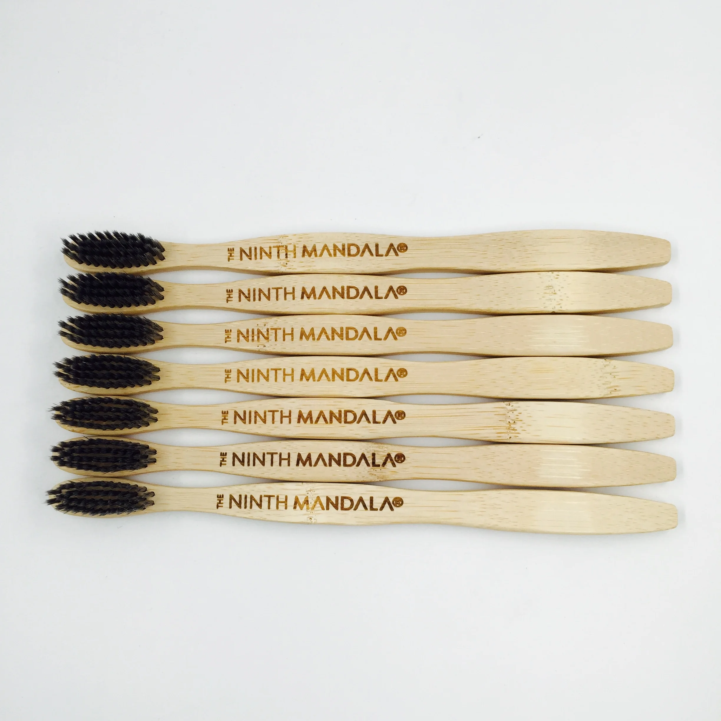 Biodegradable Hotel Dental Set Round Handle Eco Castor Oil Bristles Bamboo Toothbrush for hotel