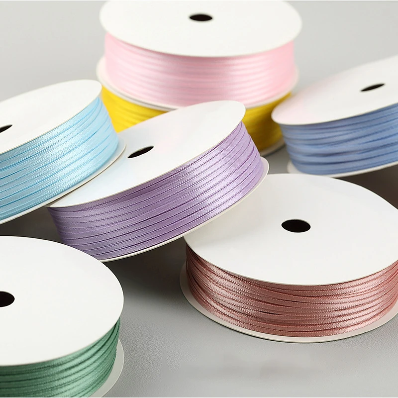 Good Quality Packaging Flowers Gift Box Wholesale 2 mm Double Face Polyester Satin Ribbon