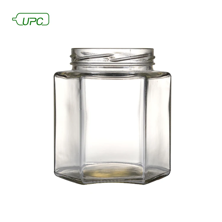 120ml hexagonal honey glass bottle storage food glass jar