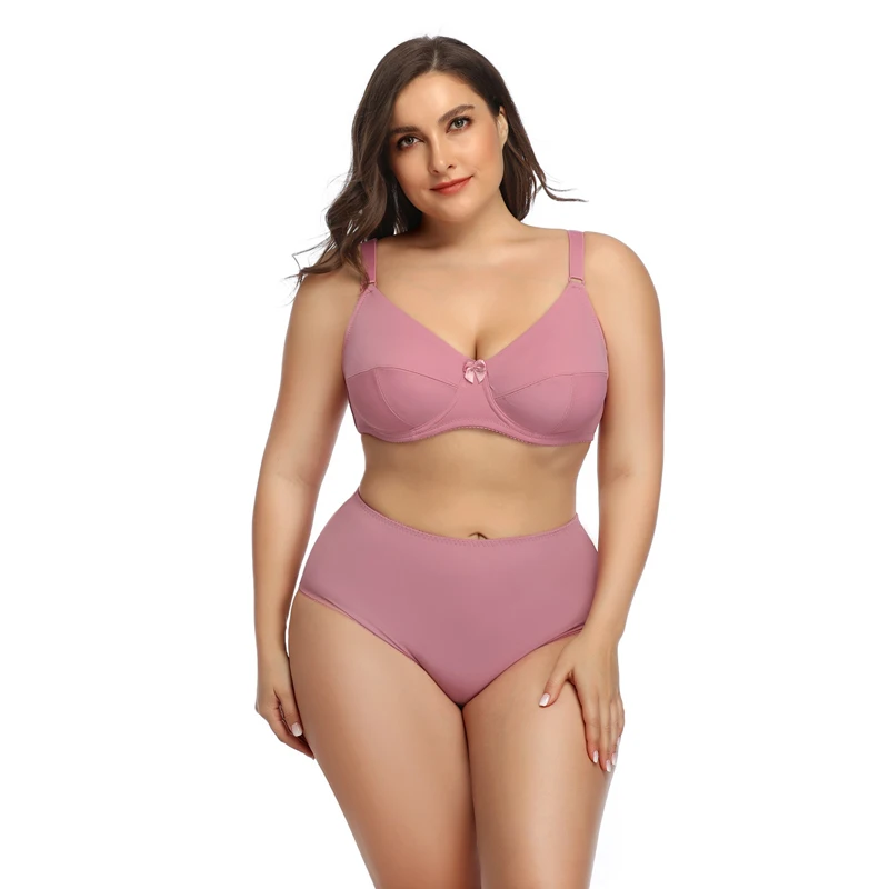 
(2 piece)2021 Ultrathin Casual Woman Bra set Push Up Large Bra sets Fat Woman Underwear lingerie sex Plus Size Bra sets 