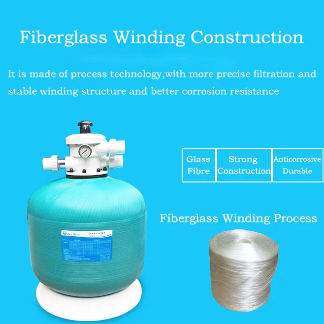 Commercial Or Home Swimming Pool Rapid Water Filtration Treatment Quartz Media Fiberglass Sand Filter Pump System